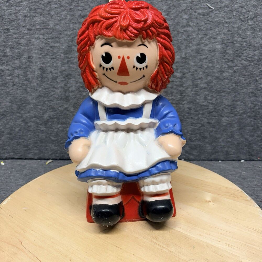 VIntage 1972 My Toy Co. Raggedy Ann Doll Coin Piggy Bank Bobbs Merrill